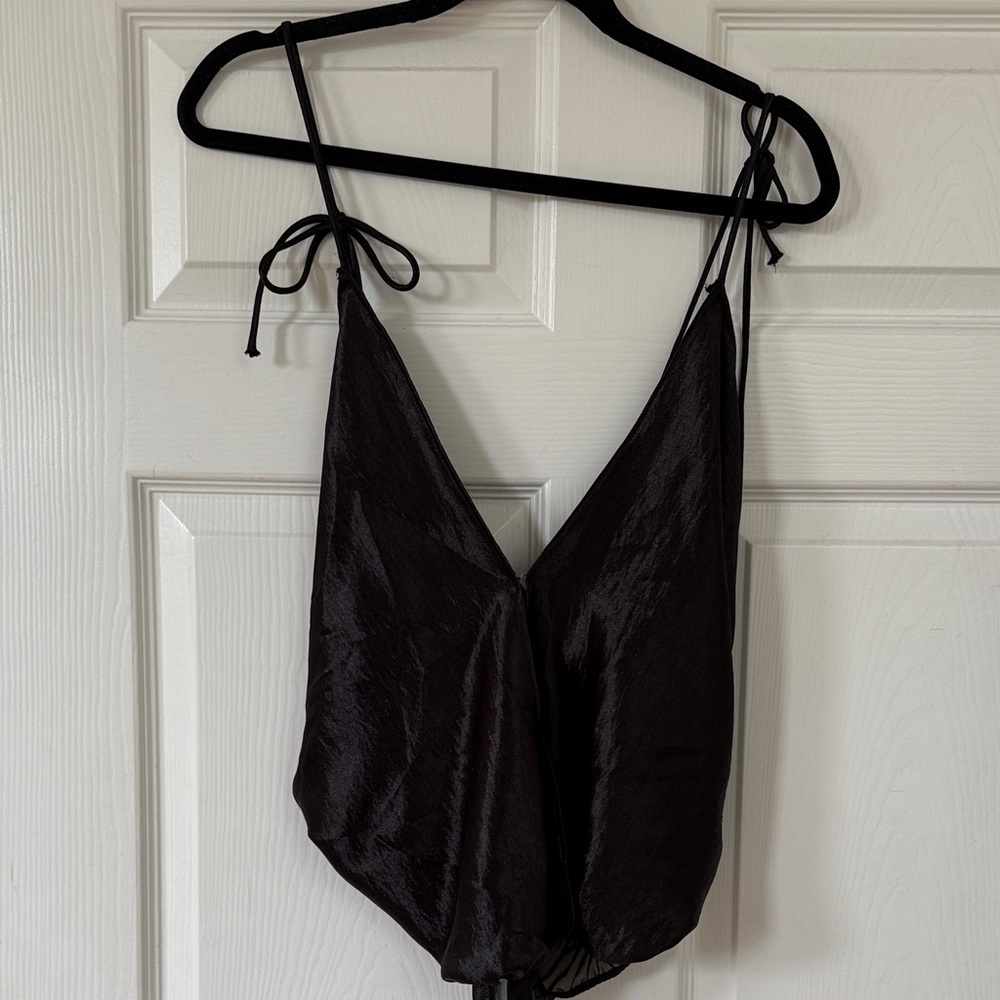 FP Black Satin body suit